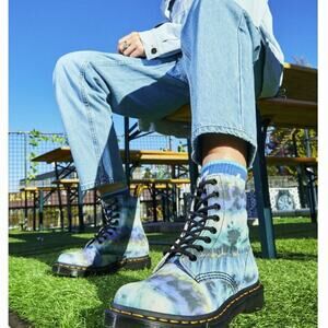 NWT Dr. Martens RARE Blue 8 - 1460 Pascal Summer Tie Dye Leather Lace Up Boots